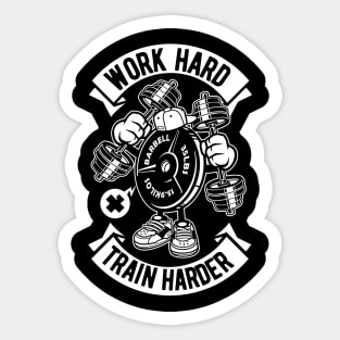 Work Hard Train Harder - Gym Workout Sticker